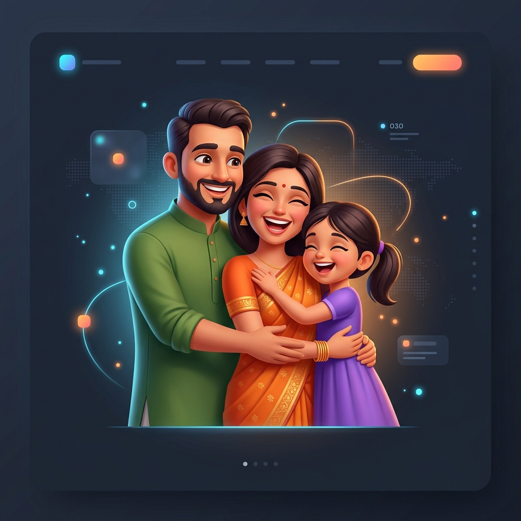 Happy Family (father, mother, kid)
